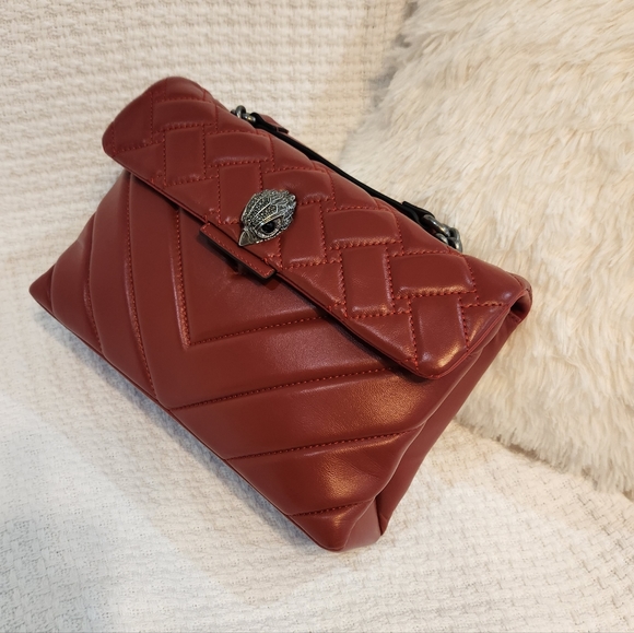 Kurt Geiger London Red Kensington Medium Leather Shoulder Crossbody Bag Purse - Picture 4 of 16